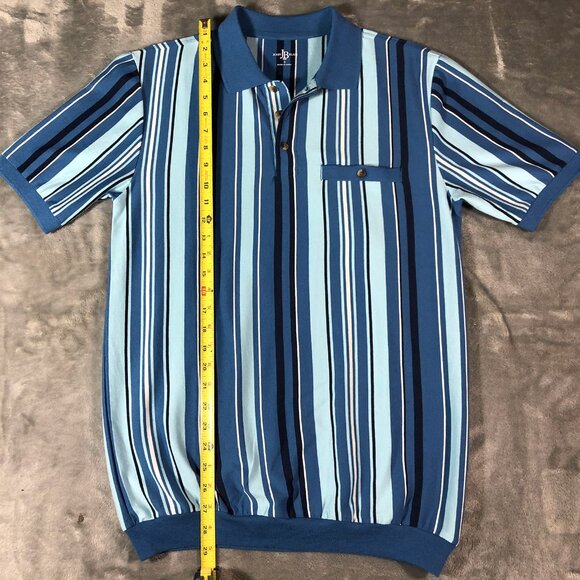 John Blair Mens Polo Shirt Short Sleeve Banded Waist Pocket Sz Sm Hipster Retro - Picture 5 of 5